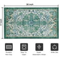 thumbnail image 6 of Boho Floral Decor Rug, Vintage Bohemian Rug for Bathroom Kitchen Bedroom Laundry Bedside, Non-Slip Washable Small Bath Rug, Entryway Floor Door Mat 17x30 Inch Green, 6 of 6
