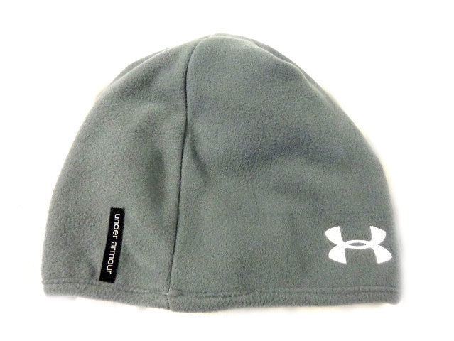 Micro Fleece Blustery White Gray Beanie 