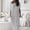 *Gray, variant on U Women's Off Shoulder Short Sleeve Maxi Dress,Casual Loose Fit Long Dress with Pockets White,Women's Plus XL
