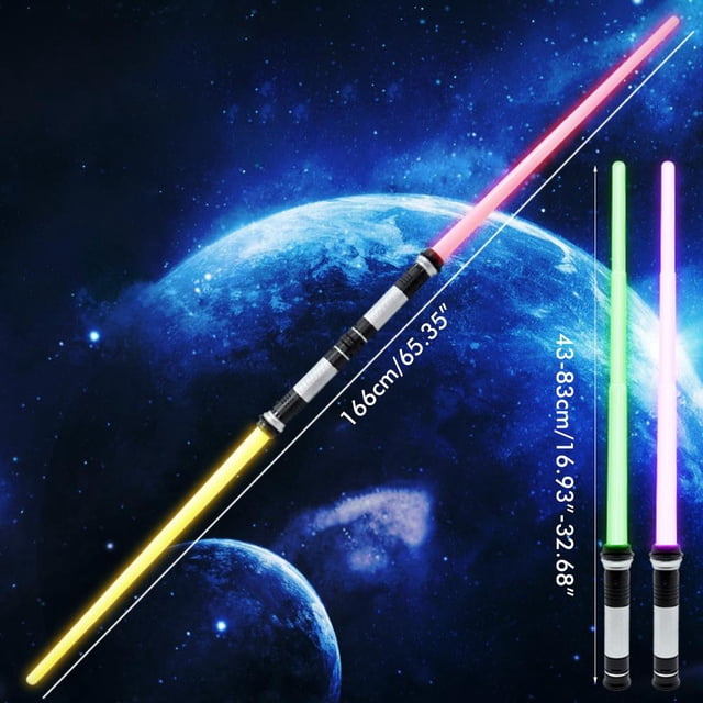 2 piezas 2 en 1 7 colores que cambian espada iluminada espada ligera expandible con sonido Cosplay juguete niños cumpleaños Halloween regalos de Navidad