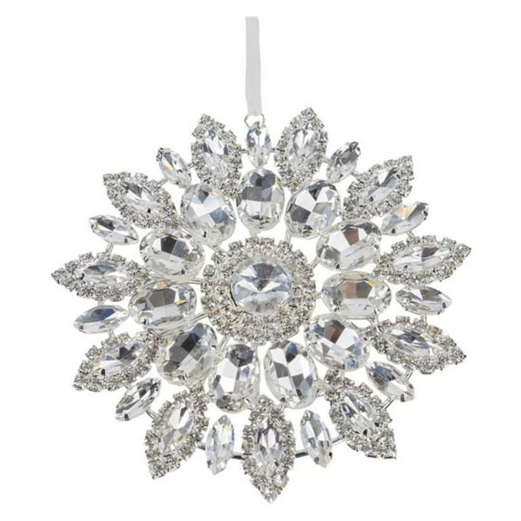 4.25in Hanging Faux Jewel Ornament: Clear