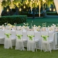 thumbnail image 4 of 15pcs Tie-Free Bow Chair Sashes - Round-Corner PPC Chair Back Decor for Weddings, Hotels & Holidays, Durable Material, Easy to Attach, Enhances Party & Event Decor, Green, 4 of 7