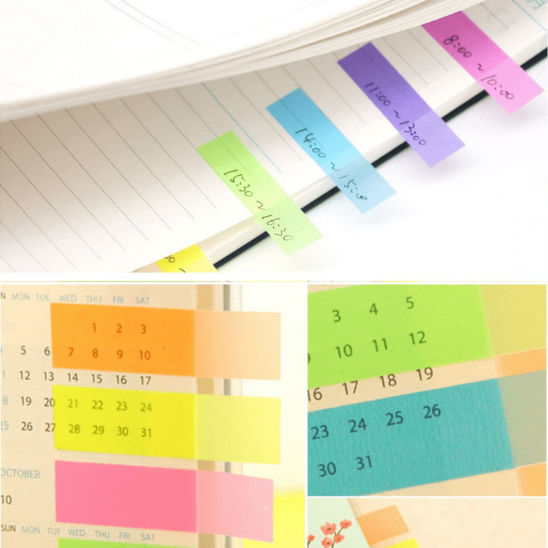  10 Sheets Slim Page Markers Tabs Label Highlighter