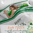 thumbnail image 3 of St. Patrick's Day Queen Size Comforter Set, Green Truck Lucky Shamrocks Coin Hat Green Stripes Bedding for All Seasons, 4 Pcs Bed Set, 1Quiltcover (90"x92") ,1Sheet(94"x116"), 2Pillowcases (30"x20"), 3 of 9