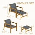 thumbnail image 3 of Homall 4 Pieces Patio Conversation Set Outdoor Furniture Set Textilene Acacia Wood Outdoor Chair with Ottoman, Gray, 3 of 7