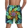 thumbnail image 2 of Lsque Mens Swim Trunks Hippie Style Pattern - Bathing Suit Compression Liner - Beach Swim Shorts Swimwear - (S-3XL) - Stretch Quick Dry -Small, 2 of 9