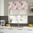 thumbnail image 5 of Boho Spring Floral Valances for Windows, Decorative Rod Pocket Window Valance Curtains, Vintage Flowers Patchwork Plaid Pink Short Curtain Drapes for Kitchen/Living Room, 2 Panels, 60" W x 18" L, 5 of 8