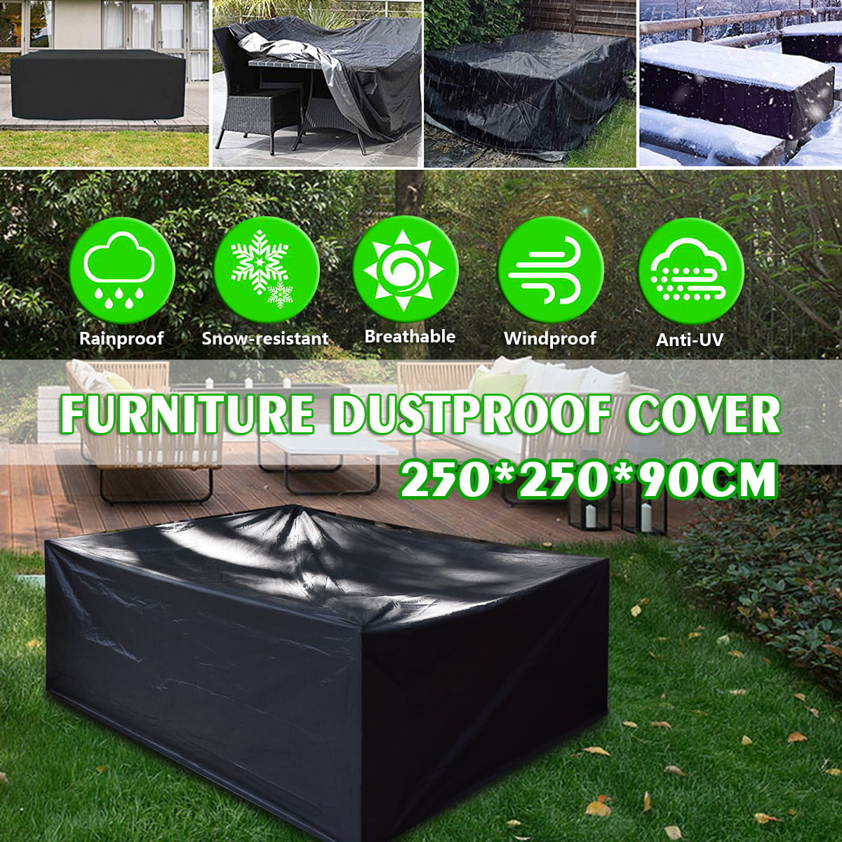 Oxford Cloth Outdoor Patio Furniture Dustproof Waterproof Cover Winter Summer