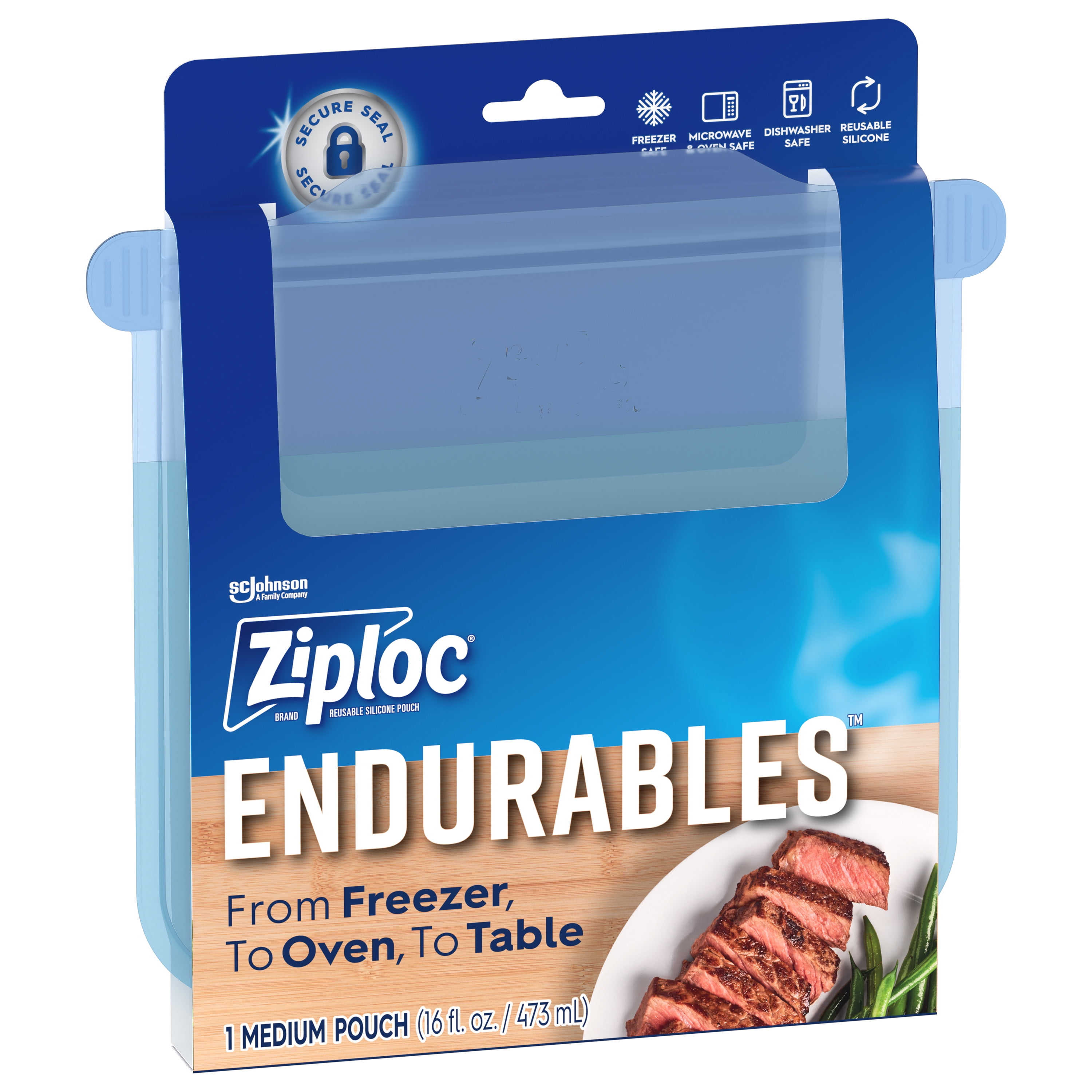 Ziploc Endurables Reusable Silicone Pouch Large - 0.5 Gallon - Star Market