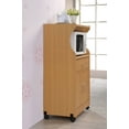 Hodedah Microwave Kitchen Cart, Beech