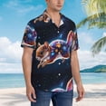 thumbnail image 3 of Pofeuu Colorful Star River Squirrel Print Hawaiian Shirt for Men Sleeves Casual Button Down Summer Beach Dress Shirts T-Shirts,XX-Large, 3 of 7