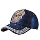 thumbnail image 1 of Gorra de béisbol de mezclilla con bordado de calavera para adulto, 1 of 3