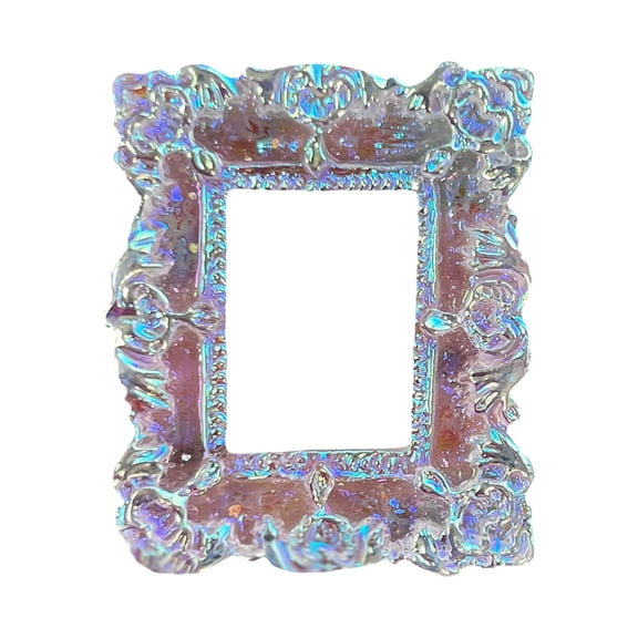 SSNTSY 1pc Vintage Mini Picture Frame Resin Miniature Picture Frame Tiny Wall Hanging Frame DIY Photo Holiday Party Wedding Decor Antique Photo Frame Craft for Jewelry Diy Display Party Hotel Decor