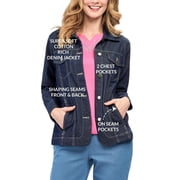 Turtle Bay New York Women's Button Front Classic Denim Jacket with front pocket