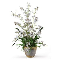 Nearly Natural Dancing Lady Silk Orchid Arrangement, White