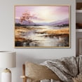 thumbnail image 2 of Designart "Golden Lakeside Majesty Purple and Gold Scenery I" Extra Large Cottage Framed Wall Art - Country Purple Lake Entryway Framed Wall Art, 2 of 7