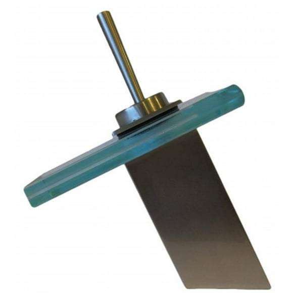 Brushed Nickel Waterfall Lav Faucet with Clear Glass