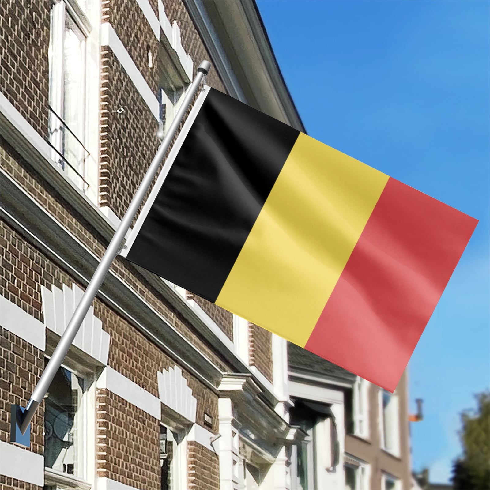 Livetty Double Sided 3 layers Flags 4x6 Ft Belgium Flags Banner for Yard Decoration Garden Display For World Soccer Play