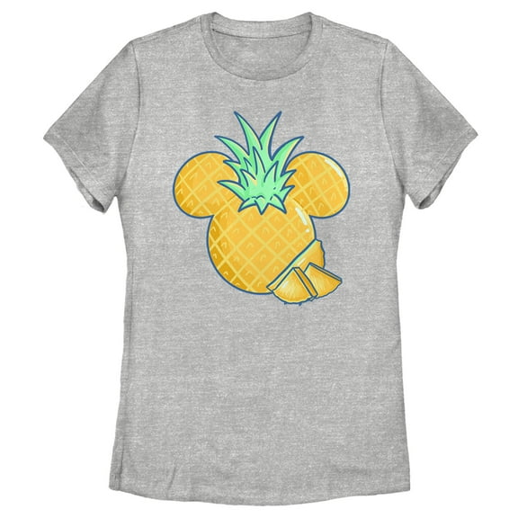 Women's Mickey & Friends Pineapple Logo Graphic Tee Athletic Heather Medium