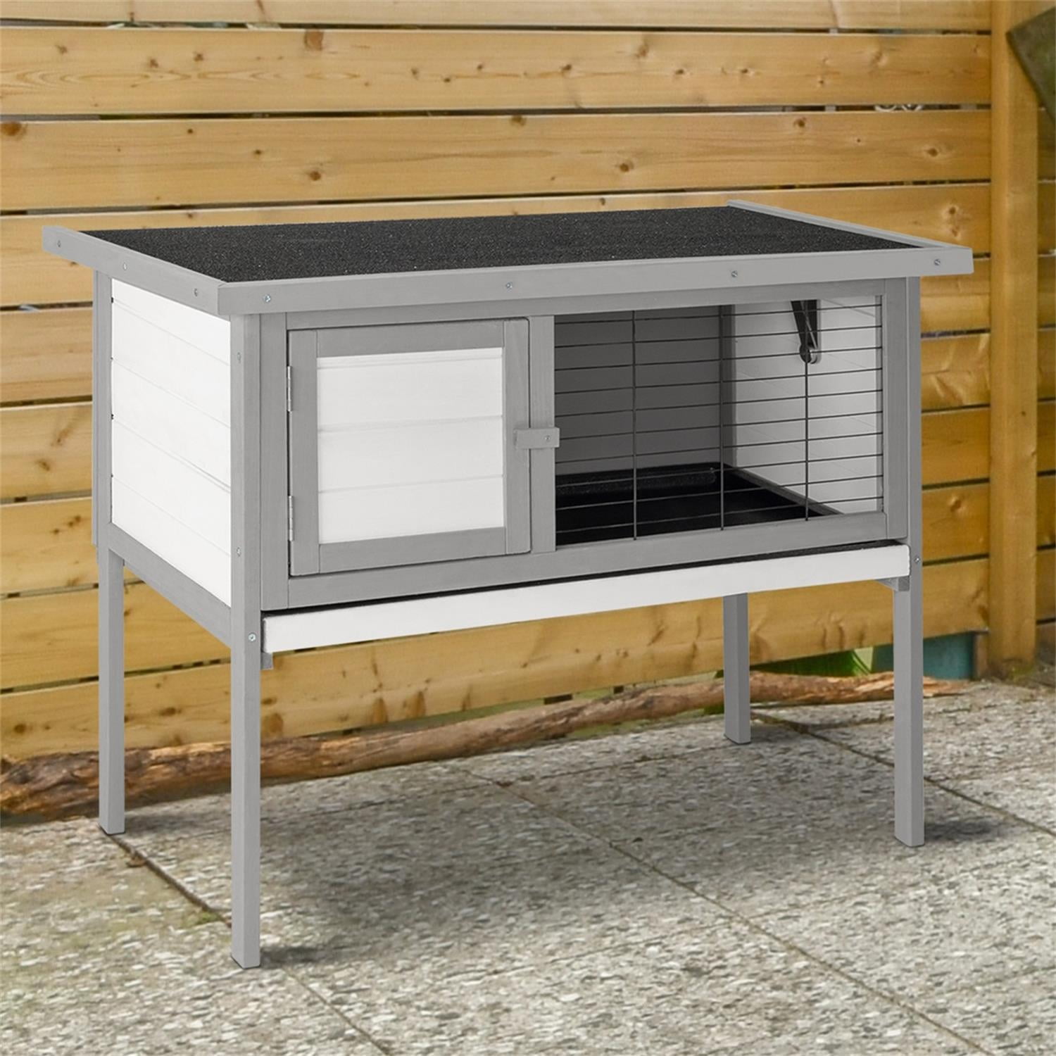 Pefilos 36" Rabbit Hutch for Indoor Wooden Pet Cages Bunny, Guinea Pig House Rabbit Cage, Gray Pefilos 36" Rabbit Hutch for Indoor Wooden Pet Cages Bunny, Guinea Pig House Rabbit Cage, Gray
