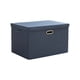 thumbnail image 2 of Caja de almacenamiento plegable con tapa | Cesta organizadora plegable de mezcla de lino y algodón | 37,5 x 26,5 x 26,5 cm | Para organizar el hogar, el dormitorio, el armario o el vestidor, 2 of 6