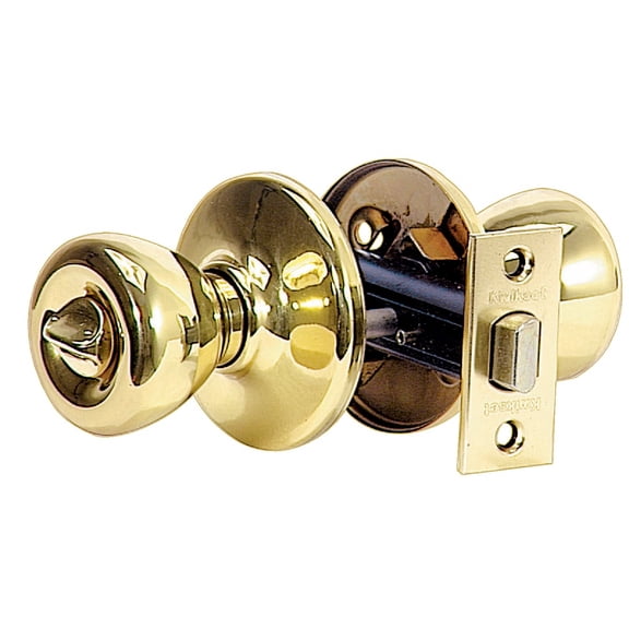 Kwikset Tylo Privacy Door Knob - Polished Brass, Key Lock - 1 Piece