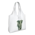 thumbnail image 2 of XMXT Canvas Tote Bag for Women, Cartoon Walking Elephant Large Reusable Shopping Bags, White, 2 of 7