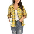 thumbnail image 1 of Innerwin Shirts Long Sleeve Ladies Blouse Holiday Button Down Loose Tops Yellow XL, 1 of 4