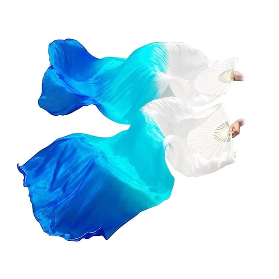 1 Pair Silk Belly Dance Fan, Silk Long Fans, Belly Dancing Long Folding Fans, Belly Dance Silk Fan Veil