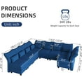 thumbnail image 6 of LLappuil 128" Modular Sectional Sofa, 8 Seat Modular Sectional Sofa with Storage, 25.6“ Seat Deep Sofa Blue, 6 of 7