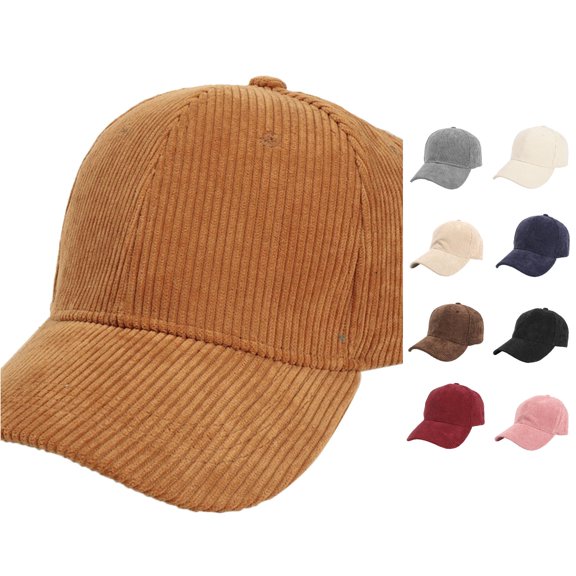 XIAOCHA Mens Corduroy Baseball Cap Fall Winter Caps Casual Sport Hat,Brown