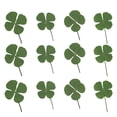 thumbnail image 1 of 12 piezas de trébol de cuatro hojas seco, accesorios de joyería, materiales decorativos DIY para collares, pendientes y pulseras (verde), 1 of 6