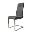 thumbnail image 3 of Benjara Jon 22 Inch Dining Chair, Set of 2, Cantilever, Dark Gray Faux Leather, 3 of 6