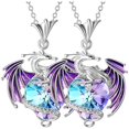thumbnail image 1 of Cadenas con Dije Practicos DragónNeck01 2 Pzas Collar Dragón/Corazón Plata/Morado Metal High Monaco, 1 of 4