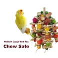 thumbnail image 3 of Tignapoo Large Colorful Wooden Chew Toy for Parrots - Natural Corn Cob & Nut Design, Cage-Friendly Chain Attachment, Ideal for African Gray, Cockatoos, and Conures, Promotes Mental & Physical Health., 3 of 7