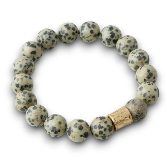 Dalmatian Jasper Genuine Semi Precious Beaded Stretch Bracelet
