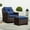 Chestnut Wicker-Blue, variant on CHITA Outdoor Chestnut Wicker Swivel Glider Chair and Ottoman with Cushion, Brownish Gray