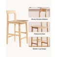 thumbnail image 3 of Joyyskill Wood Bar Stools Set of 3, Counter Height Barstools Armless Farmhouse Wooden Bar Dining Chairs with Solid Wood Legs, Natural Oak, 3 of 5