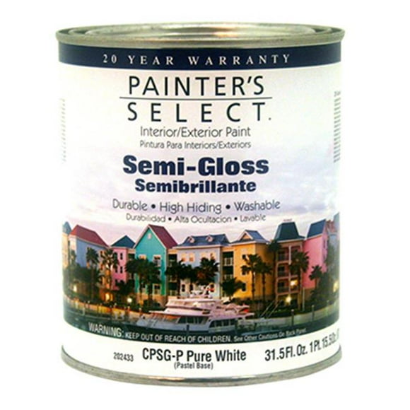 CPSGP Painters Select Quart Pastel Base Teintable Blanc Intérieur Extérieur Semi-Brillant Peinture Acrylique Latex