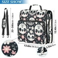 thumbnail image 3 of ALAZA Zipper Binder Skull and Floral 3 Ring Trapper Keeper File Folder Organizer Bag, 3 of 8