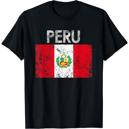 Vintage Peru Peruvian Flag Pride Gift T-Shirt