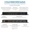thumbnail image 2 of Tripp Lite HDMI USB KVM Switch 4-Port 4K 60Hz HDR HDCP B005HUA4, 2 of 5