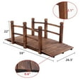 thumbnail image 3 of OverPatio 5' Carbonization Wooden Bridge Stained Finish Decorative Solid Wood Arch Walkway, 3 of 9