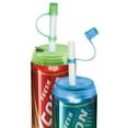 thumbnail image 2 of Reusable Plastic Can Straws with Flip-Top Caps to Prevent Spills and Keep Bugs Away - Fits Any Soda Can or Carbonated Water - Set of 2, 2 of 2