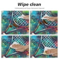 thumbnail image 4 of PIKWEEK  Watercolor Tennis Racket Round Fitted Tablecloth  Fitted Table Cloth for Round Table Waterproof Wipeable Round Elastic Table Cloth Circular Table Cover with Elastic Edge, 4 of 7