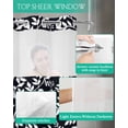 thumbnail image 4 of No Hook Shower Curtain with Snap in Liner, White Floral Plants Black Background Hotel Shower Curtains for Bathroom, Washable Shower Curtain Liner Set with Mesh Top Window, 66"x72", 4 of 6