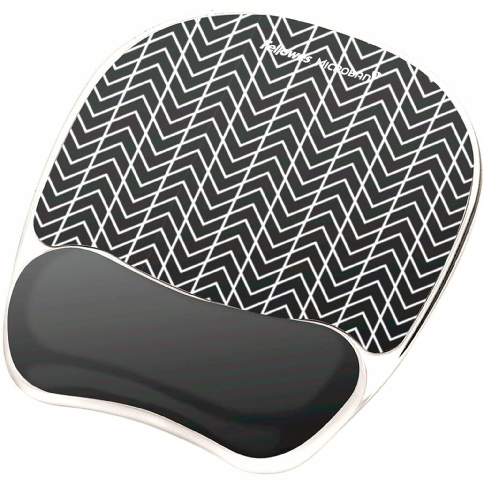 Fellowes Photo Gel Mouse Pad with Wrist Rest with Microban Protection, 7.87 x 9.25, Chevron Design