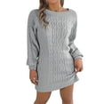 thumbnail image 2 of Sweater for Women Lantern Sleeve Sweater Dress Casual Pullover Cable Knit Sweaters Alsol Lamesa, 2 of 6