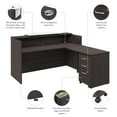 thumbnail image 6 of Arrive 72W x 72D L Reception Desk with Drawers in Storm Gray - Engineered Wood, 6 of 8