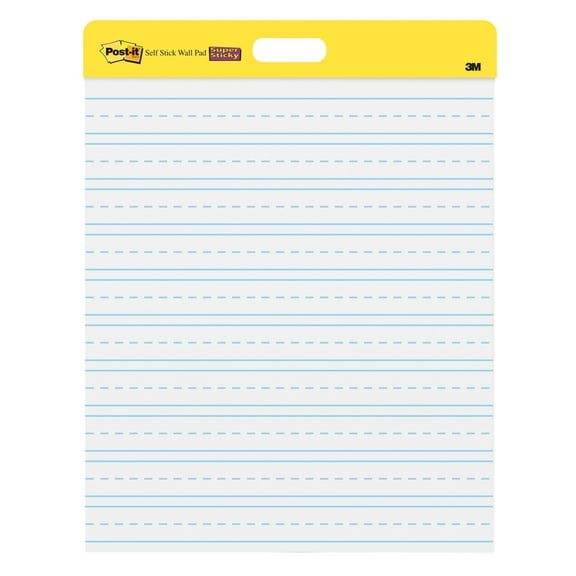 Post-it Wall Pad with Command Strips, White, Lined, 20 in. x 23 in., 2 Pads